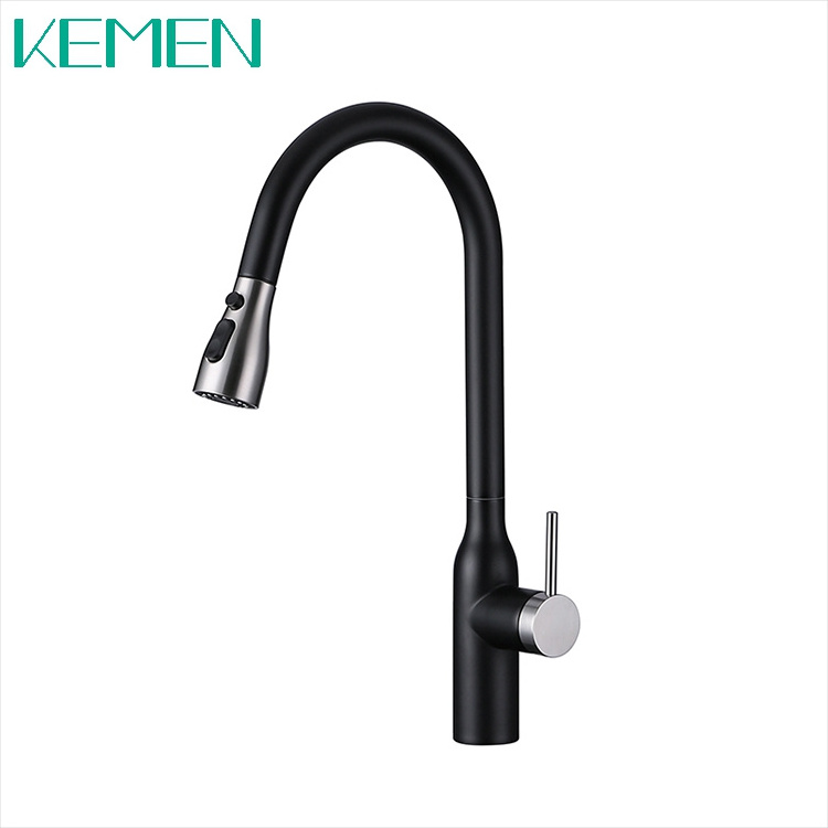 Hot Sale Mixer For Sink One-handle Spot Resist Matt Black Finish SUS 304 Kitchen Faucet 316 Pull Down Mixer Kitchen Tap