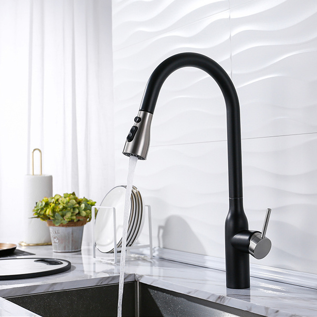 Hot Sale Mixer For Sink One-handle Spot Resist Matt Black Finish SUS 304 Kitchen Faucet 316 Pull Down Mixer Kitchen Tap