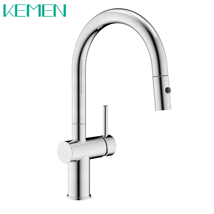 American Standard Brushed Finished Kitchen Sink Pull Down Water Tap 304 Stainless Steel Kitchen Faucet