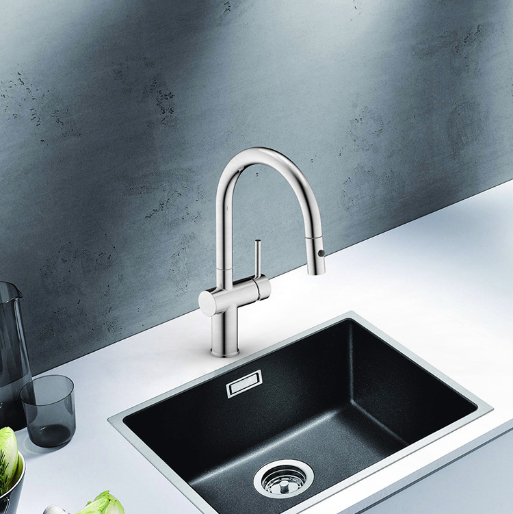 American Standard Brushed Finished Kitchen Sink Pull Down Water Tap 304 Stainless Steel Kitchen Faucet