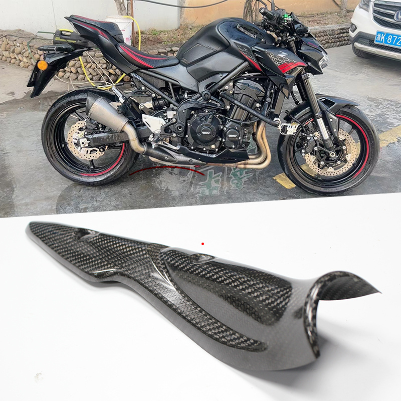 Slip On For Kawasaki Z900 Z900e Motorcycle Exhaust Mid Link Pipe Carbon Fiber Heat Shield Cover Guard Anti-Scalding Shell