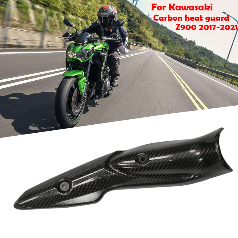 Slip On For Kawasaki Z900 Z900e Motorcycle Exhaust Mid Link Pipe Carbon Fiber Heat Shield Cover Guard Anti-Scalding Shell