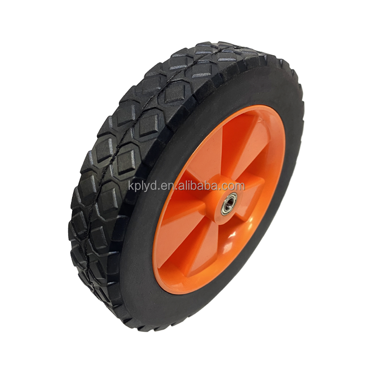 Factory direct sale outdoor camper casters 7 inch solid rubber wheels trolley wheels fishing tackle box wheels