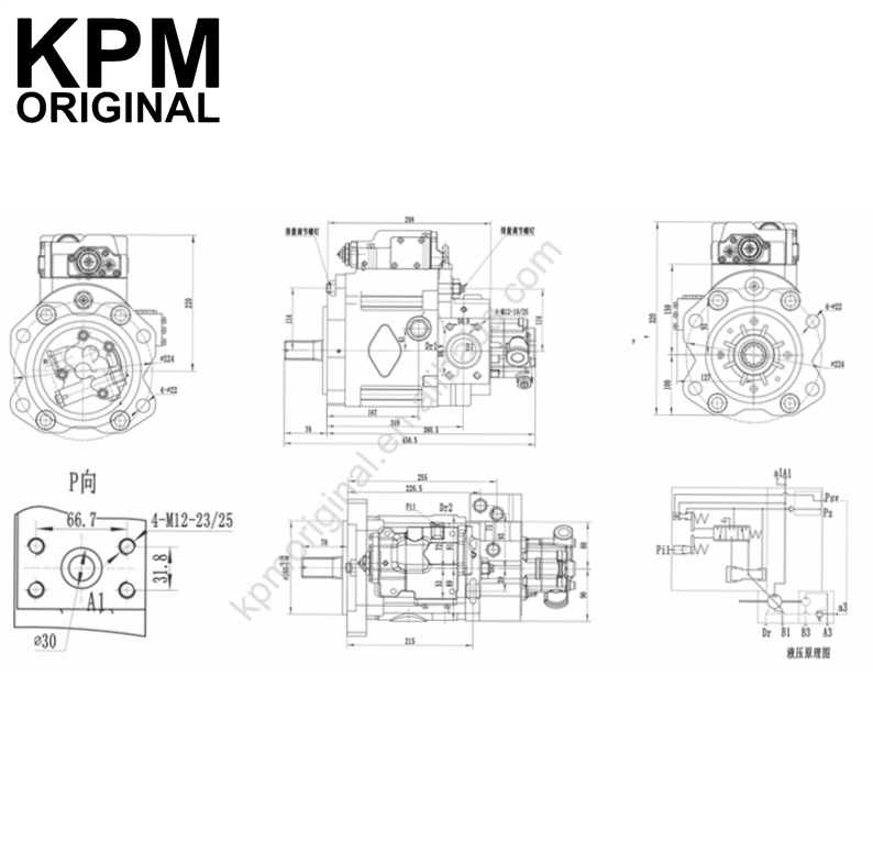 KPM Original buy hydraulic gear main pumps parts for excavator K3V112S 1NCJ-12THydraulic pump for john deere