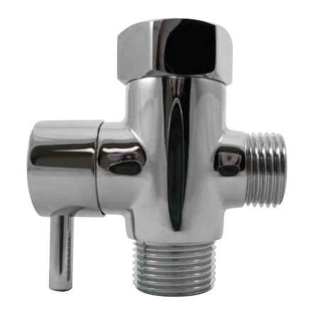 Brass Bidet T Valve Chrome Plated Diverter Valve Toilet Bidet Tee Connector Valve