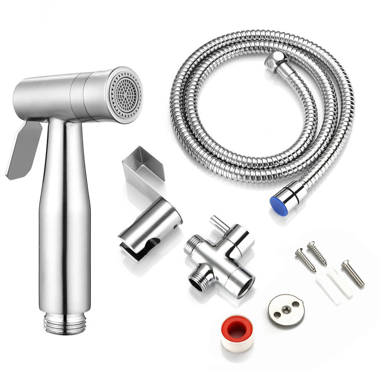 Bidet Sprayer Toilet Faucet 304 Stainless Steel Hand-Held Wall-Mounted Mixer Jet And Soft Water With Hose