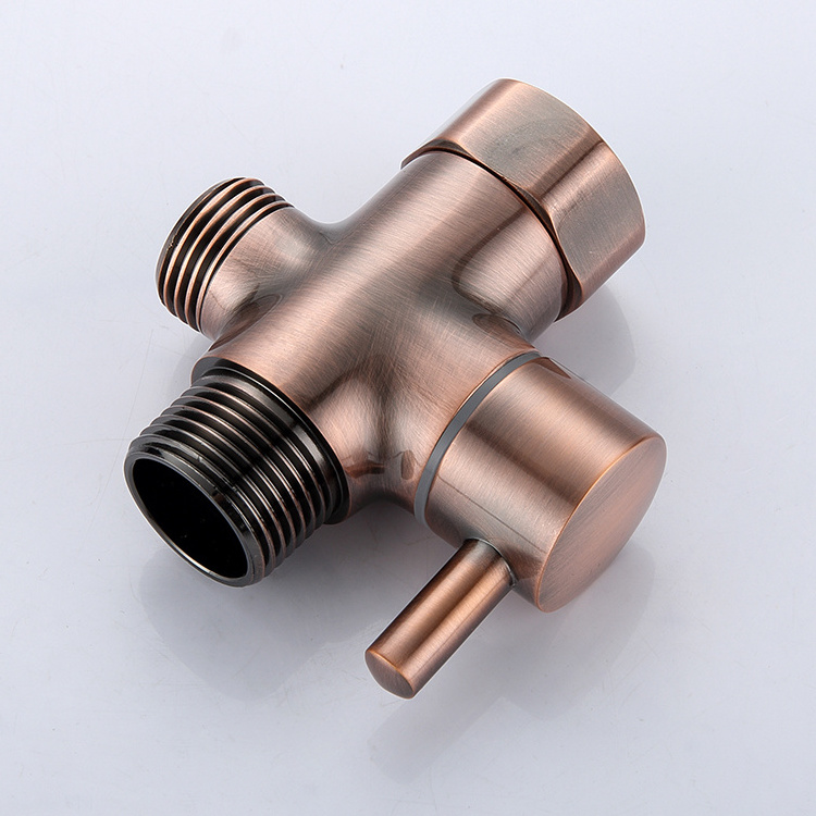 Brass Bidet T Valve 7/8'' Bronze Color Toilet T adapter for Toilet Bidet Sprayer Bathroom Accessories