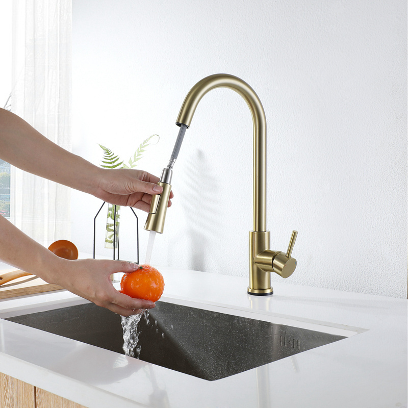 Hot Cold Mixer Pull Down Automatic Hot Water Sensor Tap Smart Touch Kitchen Faucet Manufacturer Stainless Steel 304 Modern China