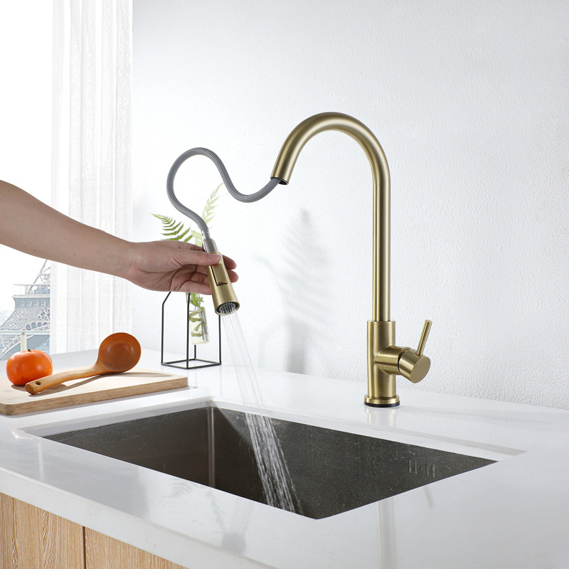 Hot Cold Mixer Pull Down Automatic Hot Water Sensor Tap Smart Touch Kitchen Faucet Manufacturer Stainless Steel 304 Modern China