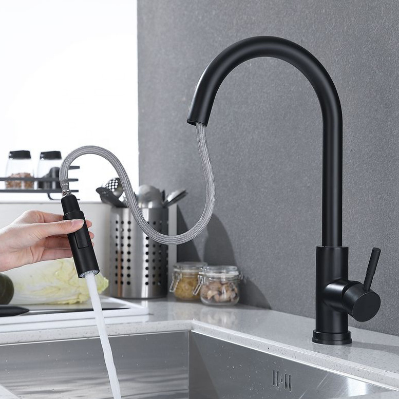 Gold black pull down kitchen faucet 2 functions sprayer touch sensor water tap kitchen sink faucet