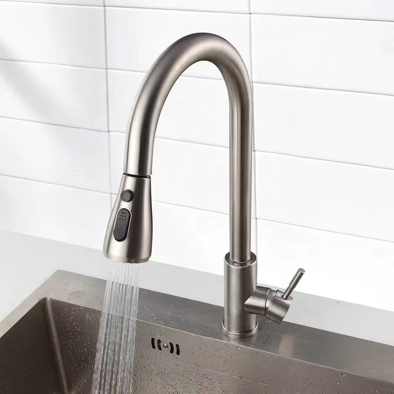 Modern Kitchen Faucet 304 Stainless Steel with Pull Down Kitchen Faucet Sink