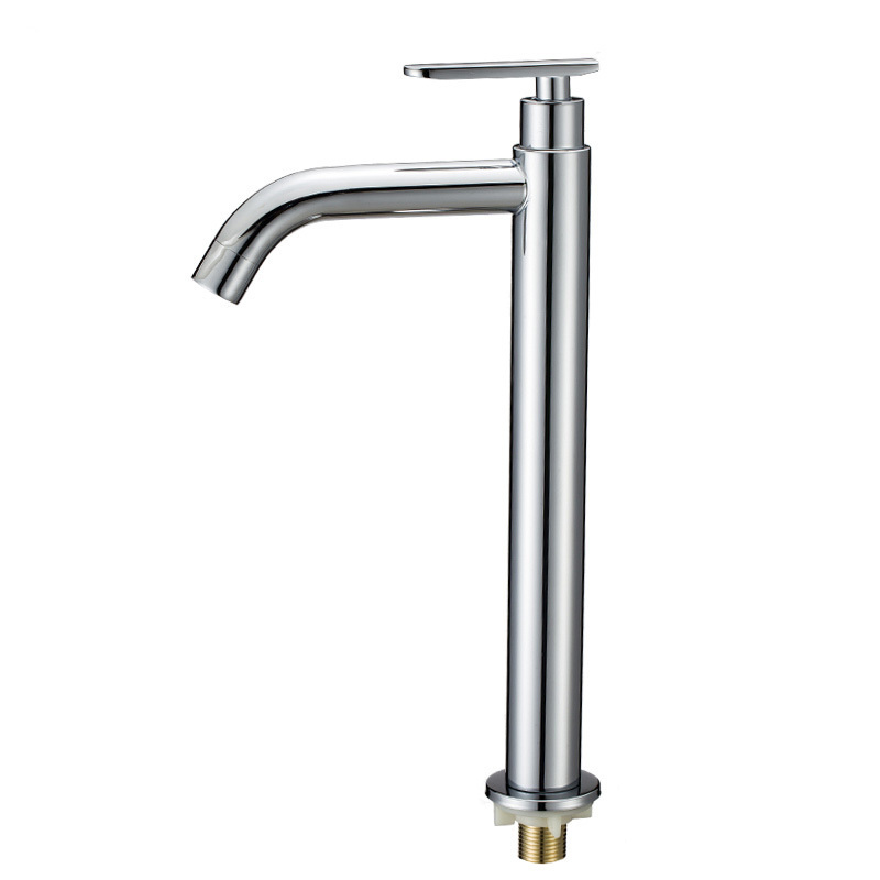 Stainless steel brush nickel basin faucet curved body 304 cold water bathroom sanitary basin tap faucet