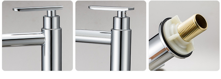 Stainless steel brush nickel basin faucet curved body 304 cold water bathroom sanitary basin tap faucet