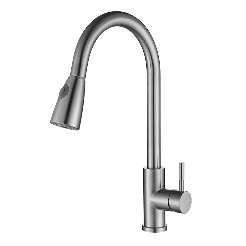 Songbai UPC Manufacturer Supplier Kitchen Faucet Pull Out Nickel Brushed Kitchen Faucet Mixer Silver Graphic Design Modern Hotel