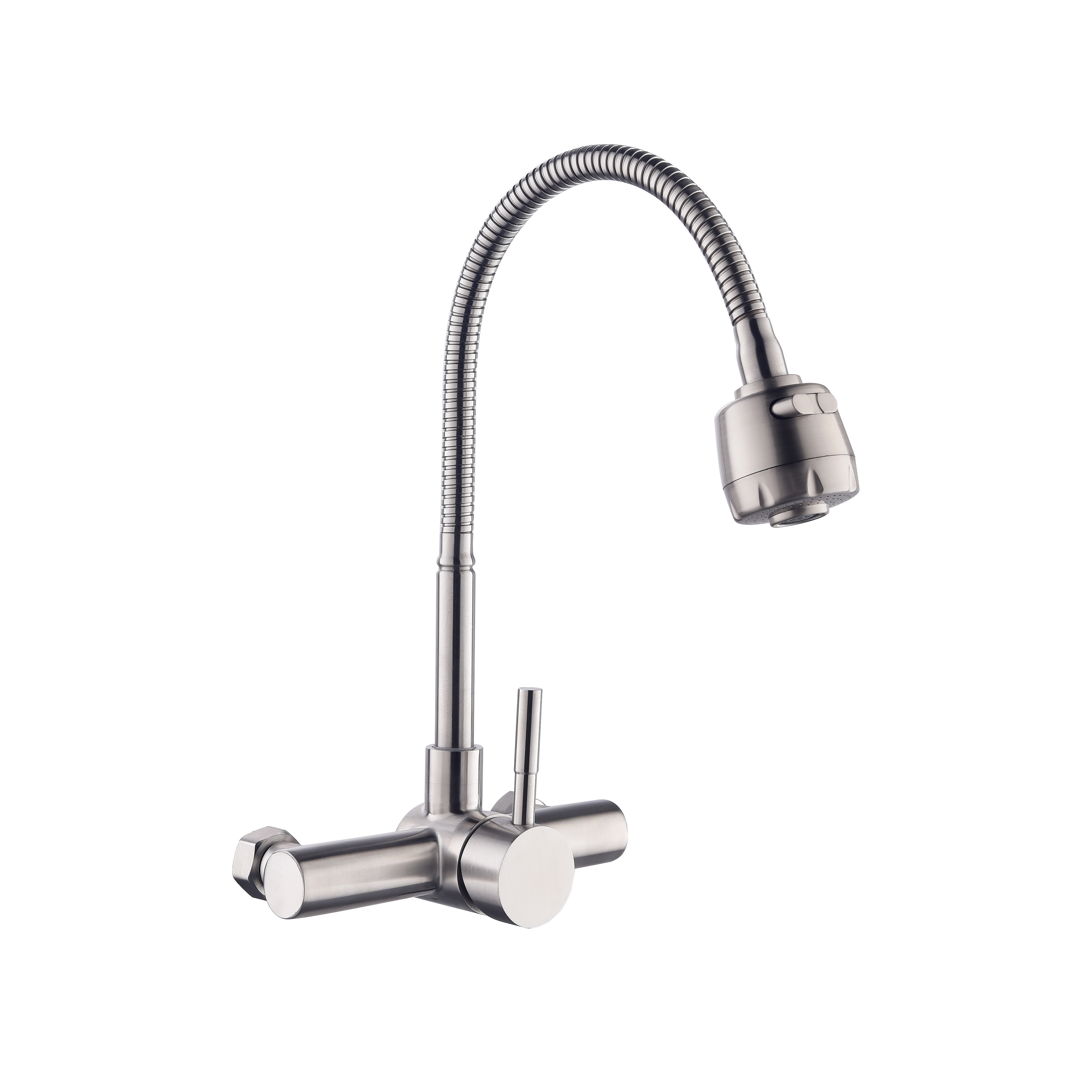 Modern Kitchen Stainless Steel Wall Mounted Pre Rinse Cold And Hot pull down Faucet For Kitchen