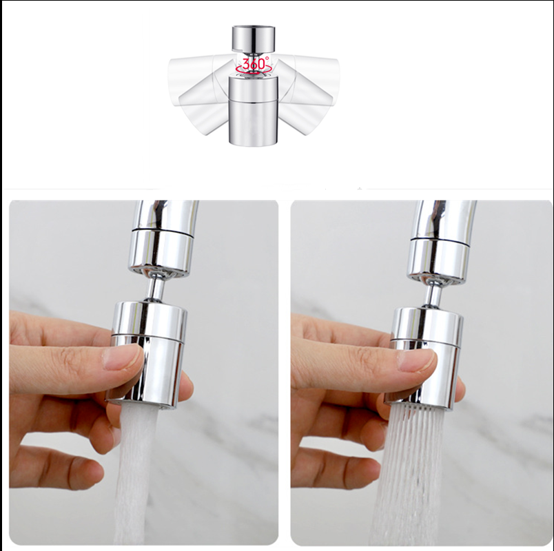 Brass degree rotating sink faucet aerator rotatable foaming kitchen bathroom faucet extender