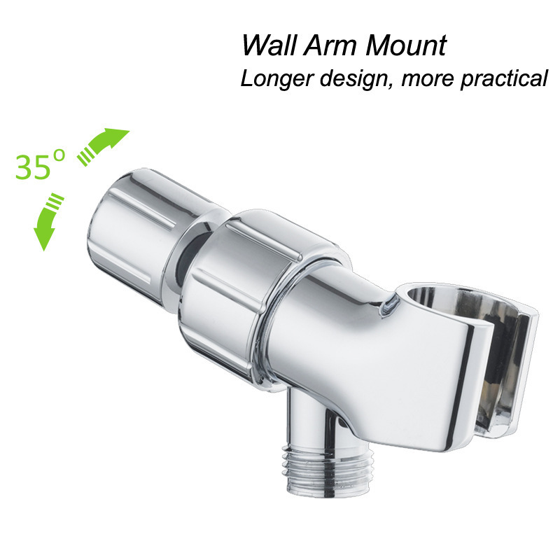 Shower Head Elbow Adapter Adjustable Swivel Handheld arm Extension for Fixed Wall Mounted Connector Chrome