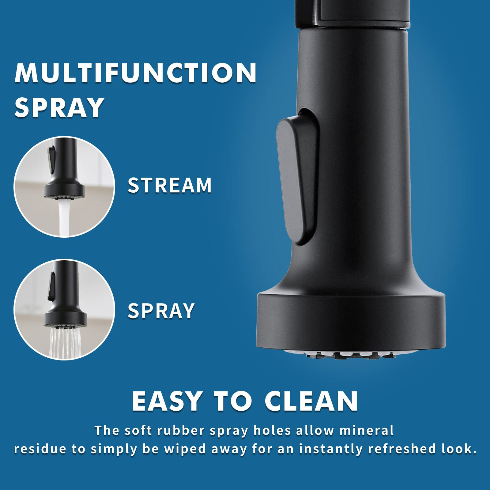 Touchless Kitchen Faucet with Pull Down Sprayer Sensor Smart Hands-Free Spring Matte Black Motion Sensor Kitchen Sink Faucet