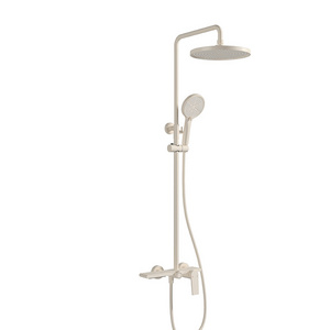 white Brass Shower Set With Bidet Sprayer Shower System  Exposed Wall Mounted Rainfall Bathroom Mixer