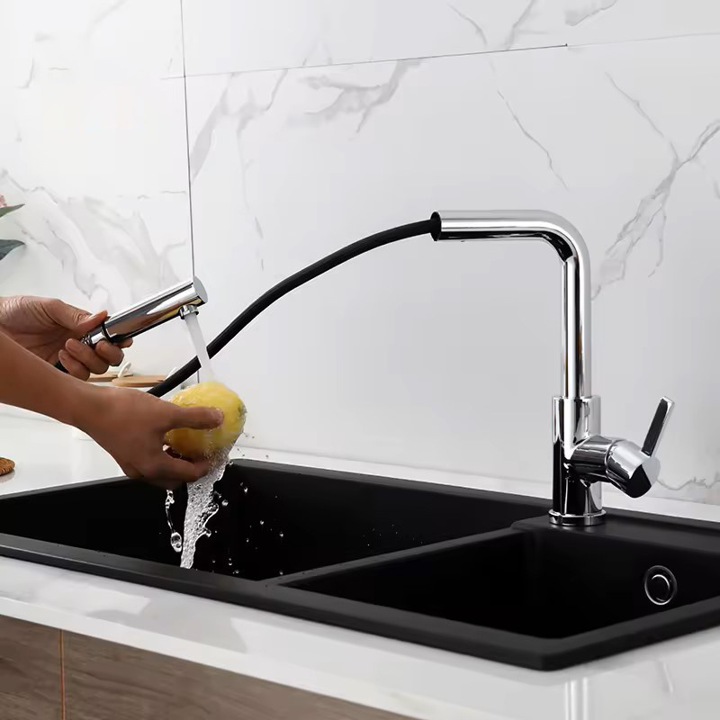 Modern Design  Pull Down Kitchen Faucet Brass Kitchen Faucets Pull Out pull-out Kitchen Gooseneck Sink Faucet