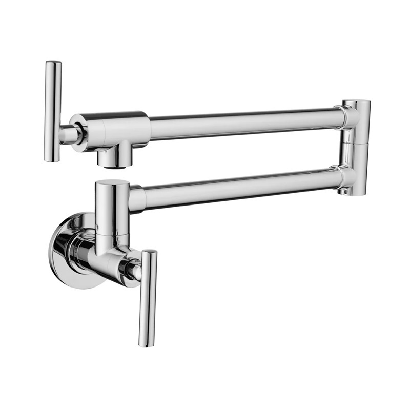 Popular Two Setting Foldable Kitchen Faucet Wall Mounted Swivel Taps Sink Faucet For Single Cold  brass Kitchen