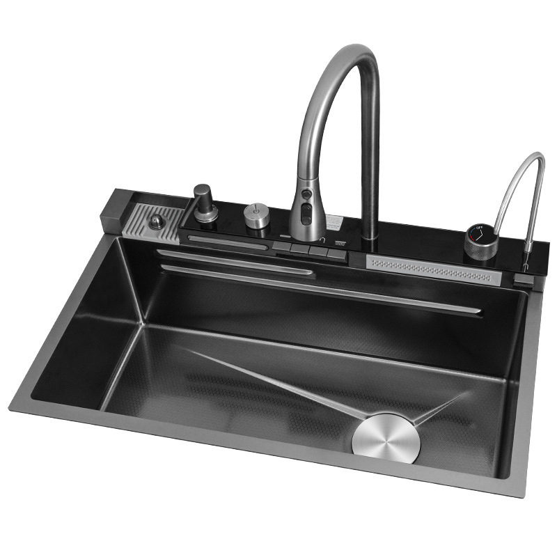 Whale Rain Waterfall Sink Honeycomb Large Single Stainless Steel 304 Sink