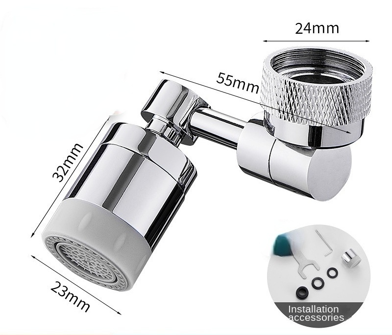 New Arrival Robotic Arm Sink Faucet Extender 1080 Rotatable Bathroom Faucet Aerator Nozzle Splash Filter Faucet