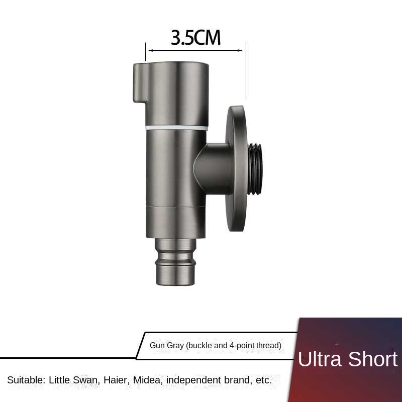 Gun grey special washing machine faucet angle valve copper narrow mini water stop valve full automatic ultra short mini faucet