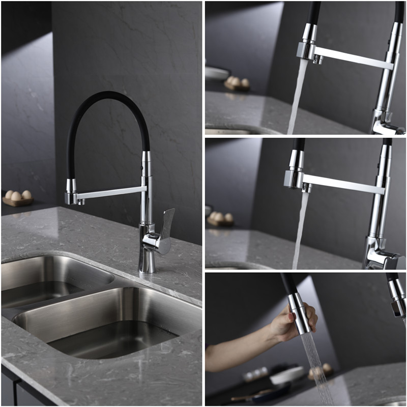 2021 new design three way stainless kitchen faucet Magnetic pull-out kitchen clean water faucet