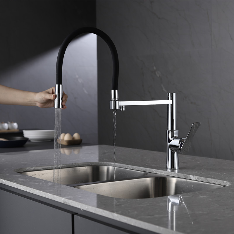 2021 new design three way stainless kitchen faucet Magnetic pull-out kitchen clean water faucet