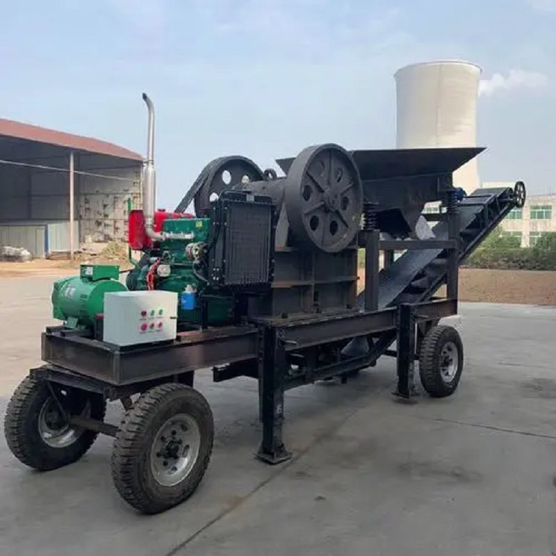 Mobile mini diesel engine stone rock jaw crusher machine