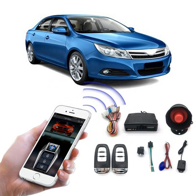 One way car alarms system with smart phone APP control Trunk Release System with Shock Sensor