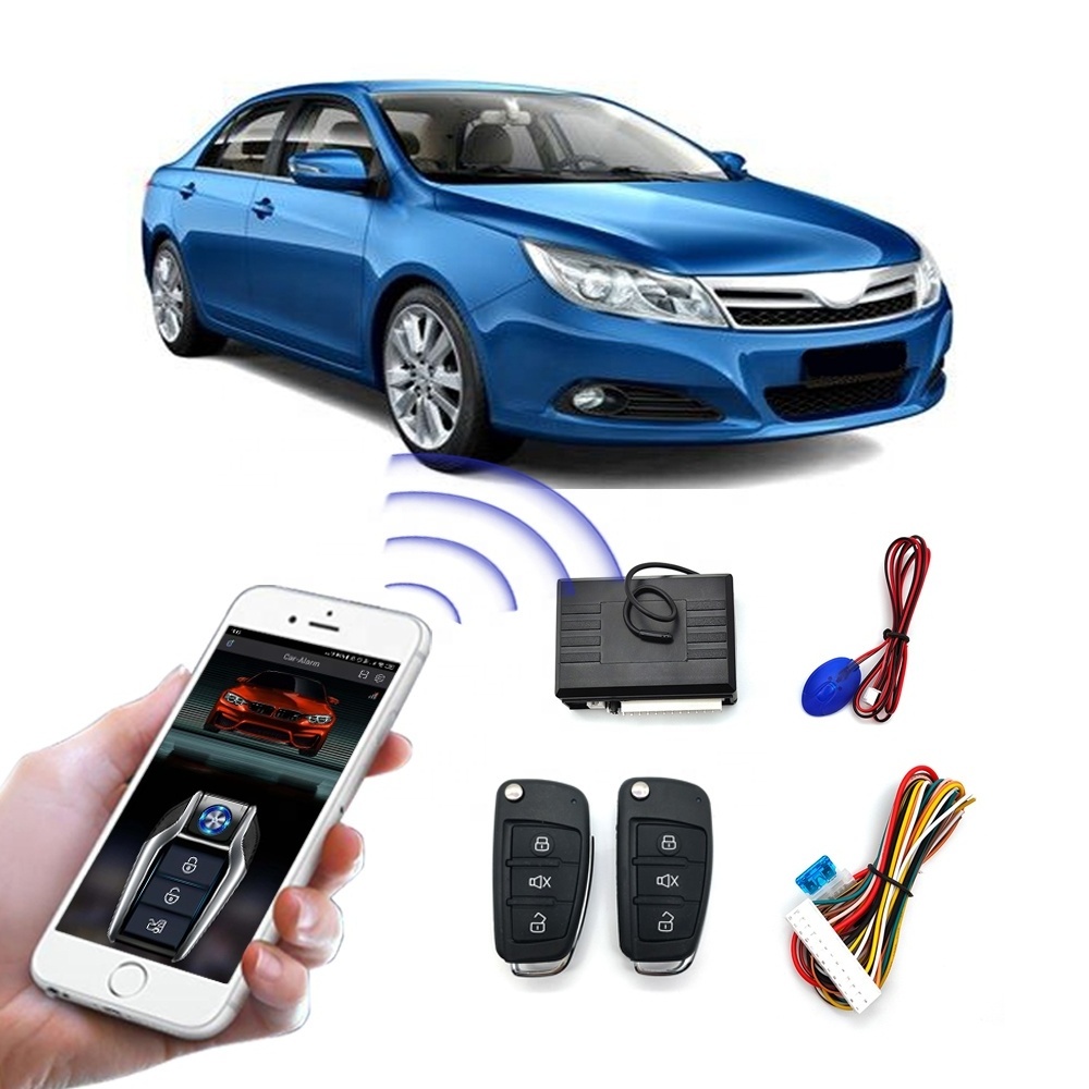 Smart Phone App Remote Keyless Entry car alarms system with flip key with Remote trunk release