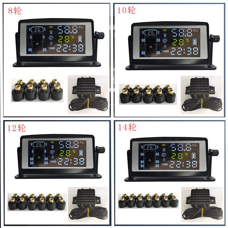 TPMS Solar Wireless Tire Pressure Monitoring System With External Sensor Solar TPMS for Truck