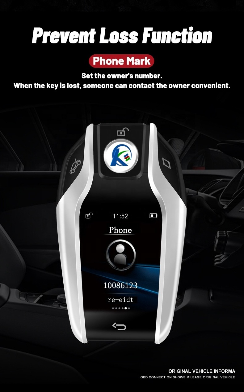 Carqseng Modified SmartKey Remote Touch Screen LCD Key Keyless Go With 1000mAh battery capacity