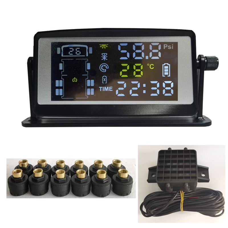 TPMS Solar Wireless Tire Pressure Monitoring System With External Sensor Solar TPMS for Truck