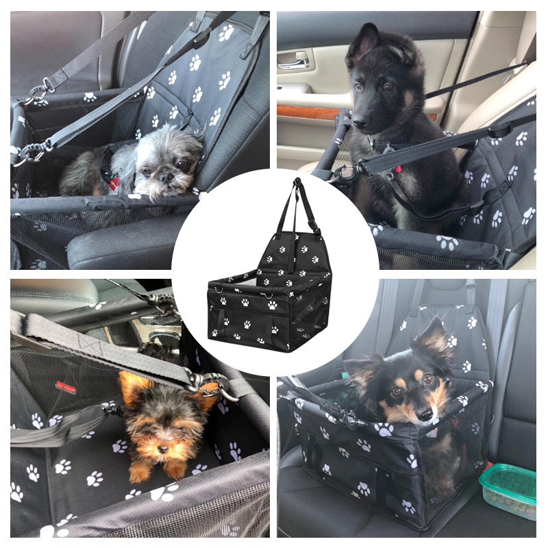 Pet Travel Look Out Car Booster Seat Cat Portable Breathable Bag with Seat Belt Safety Stable Travel Cage Dog Carrier