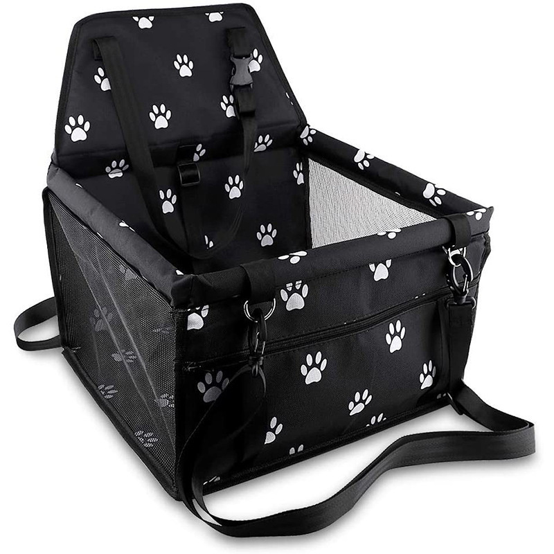 Pet Travel Look Out Car Booster Seat Cat Portable Breathable Bag with Seat Belt Safety Stable Travel Cage Dog Carrier