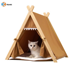 Wholesale  pet supplies Portable Pet Teepee Waterproof Indoor Camping Supportive Dog Cat Tent dog kennel nests