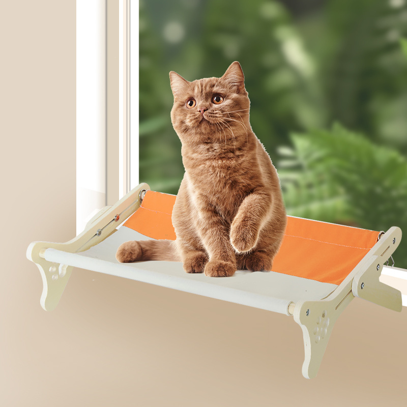 Luxury design pet indoor hanging bed window hammock and floor Safety Cat Window Perch Pet Cat Hammock Window Mounted Cat Beds