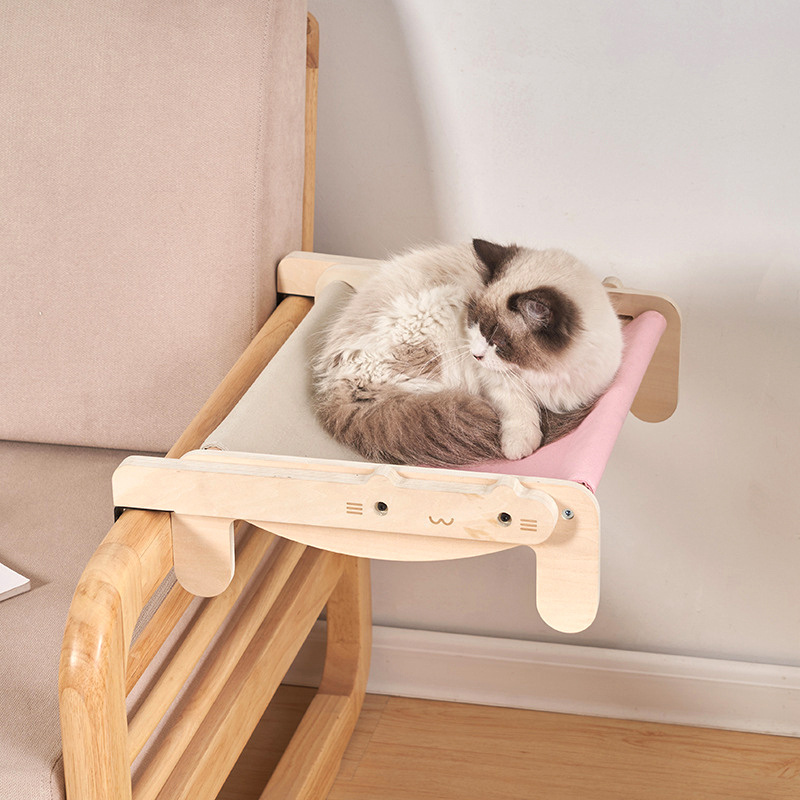 wholesale pet indoor hanging cat bed window hammock Cat Window Perch wooden cat bed hammock window