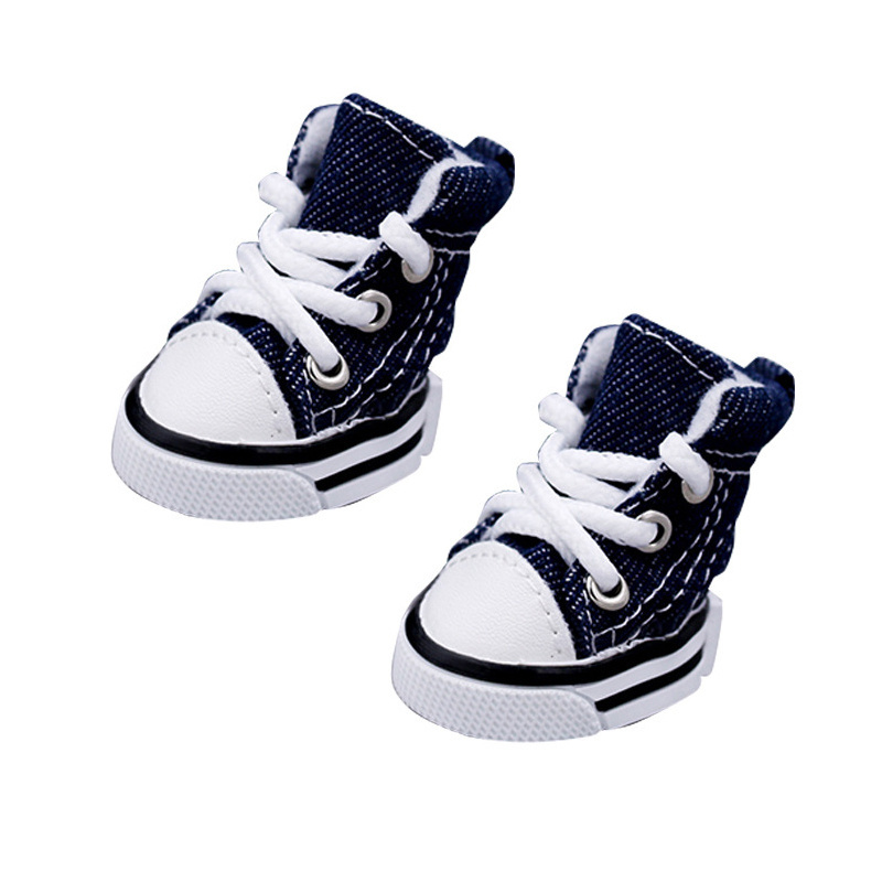 Freeshipping dog sneakers pet accessories tennis canvas dog shoes non slip denim dog shoes