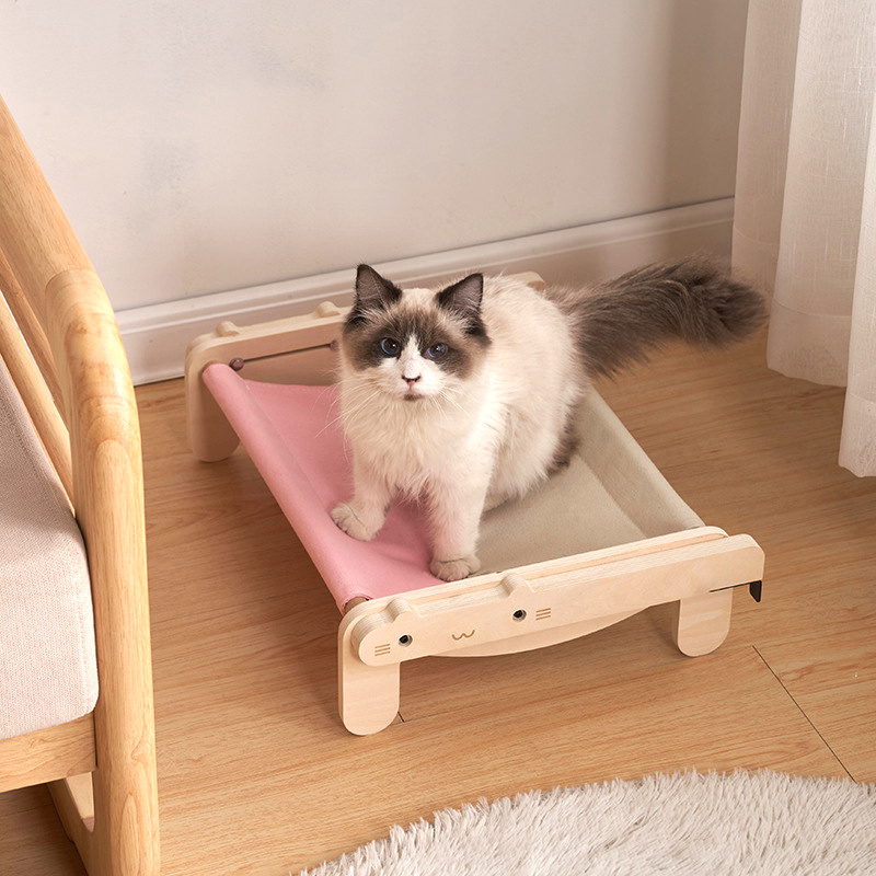 New style wholesale wood pet bed cat hammock pet indoor handing cat bed pet furniture cat window perch hammock