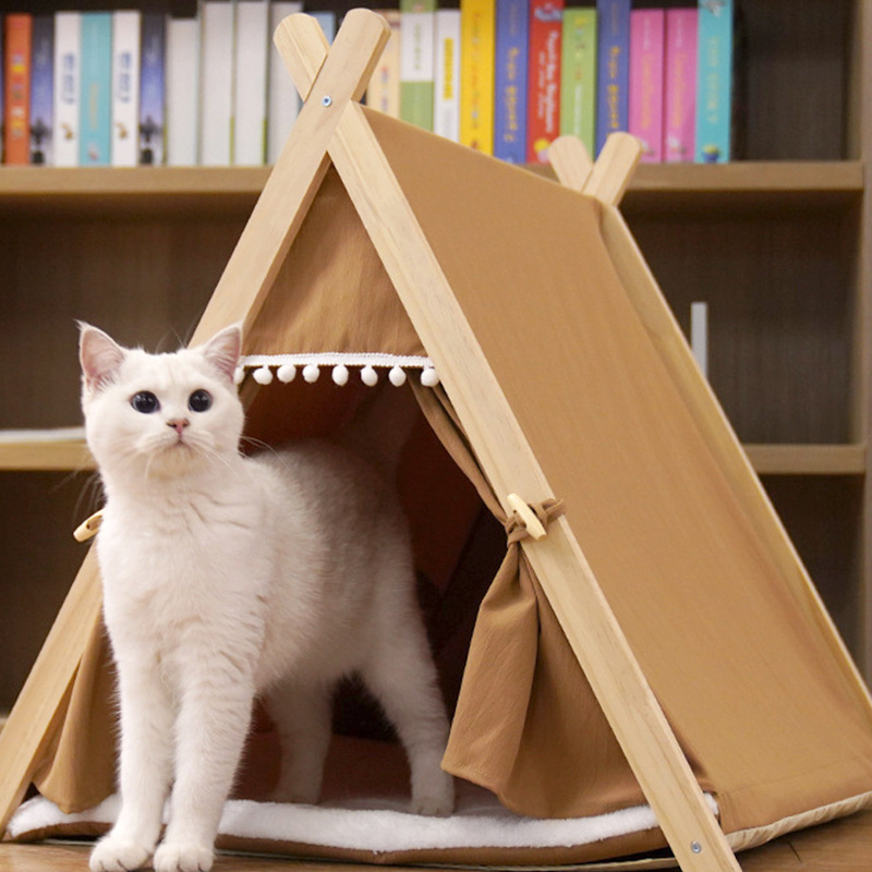 Wholesale  pet supplies Portable Pet Teepee Waterproof Indoor Camping Supportive Dog Cat Tent dog kennel nests