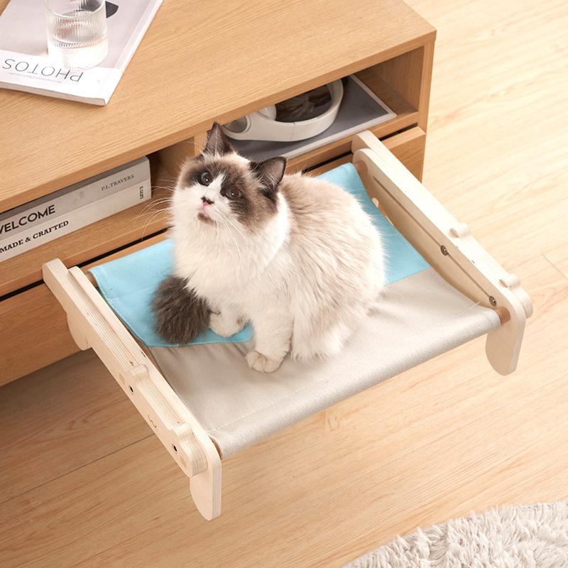 New style wholesale wood pet bed cat hammock pet indoor handing cat bed pet furniture cat window perch hammock