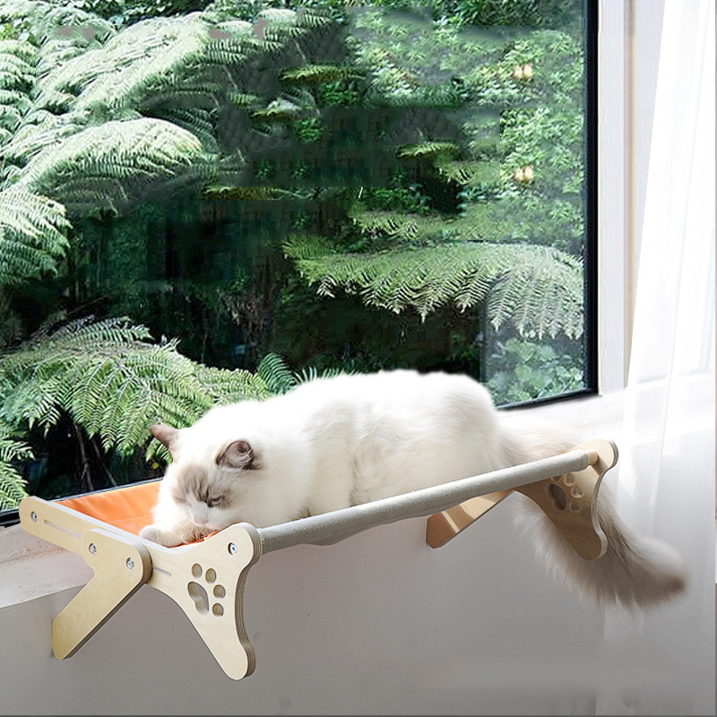 Luxury design pet indoor hanging bed window hammock and floor Safety Cat Window Perch Pet Cat Hammock Window Mounted Cat Beds