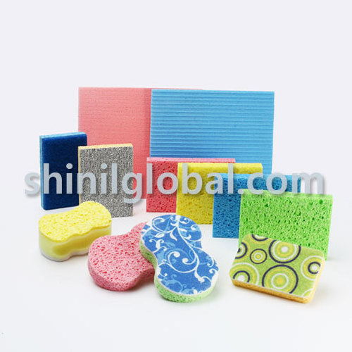 White Natural Pulp High Absorbent Eco-Friendly Cloth Nylon Wet Cellulose Sponge with Reasonable Price