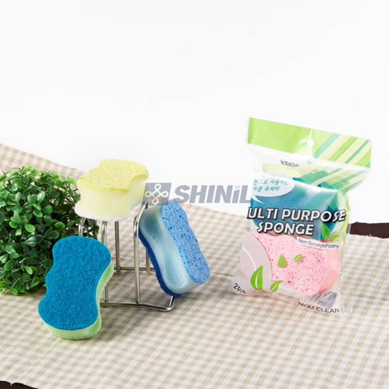 Eco-friendly Cellulose Kitchen Sponge with Scrubber Scouring Pad for Dishes Wash Cleaning Dish Sponges Daily Necessities