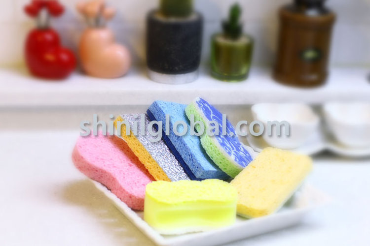 White Natural Pulp High Absorbent Eco-Friendly Cloth Nylon Wet Cellulose Sponge with Reasonable Price