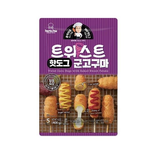 Wholesale Cheap Price New Snack Frozen Health Food Traditional Hot Dogs On Sale Fast Food Street Twist Sweet Potato Corns